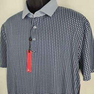 Redvanly Graine Polo Blur Lavender Mens Size Large Golf Shirt Performance